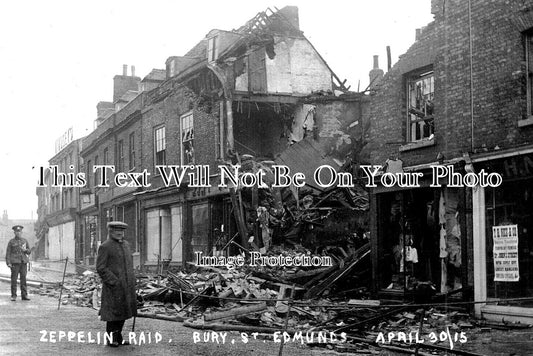 SF 3112 - Zeppelin Airship Raid, Bury St Edmunds, Suffolk 1915 WW1