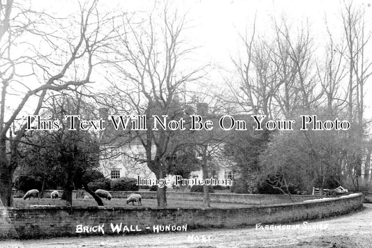 SF 3158 - Brick Wall, Hundon, Suffolk c1909