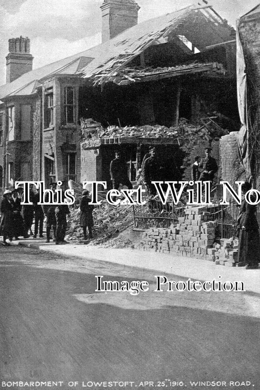 SF 3164 - Bombardment Of Lowestoft, Windsor Road, Suffolk 1916 WW1