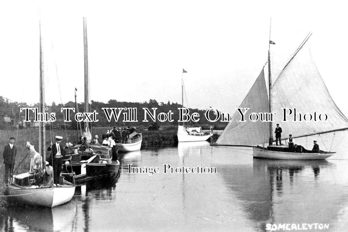 SF 3402 - Somerleyton Yachts On River, Suffolk c1907