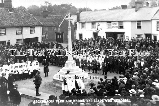 SF 3424 - Clare War Memorial Dedication, Suffolk 1921 WW1