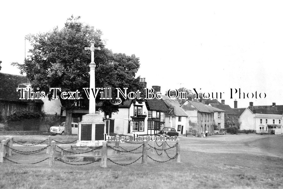 SF 3491 - Cavendish High Street & War Memorial, Suffolk