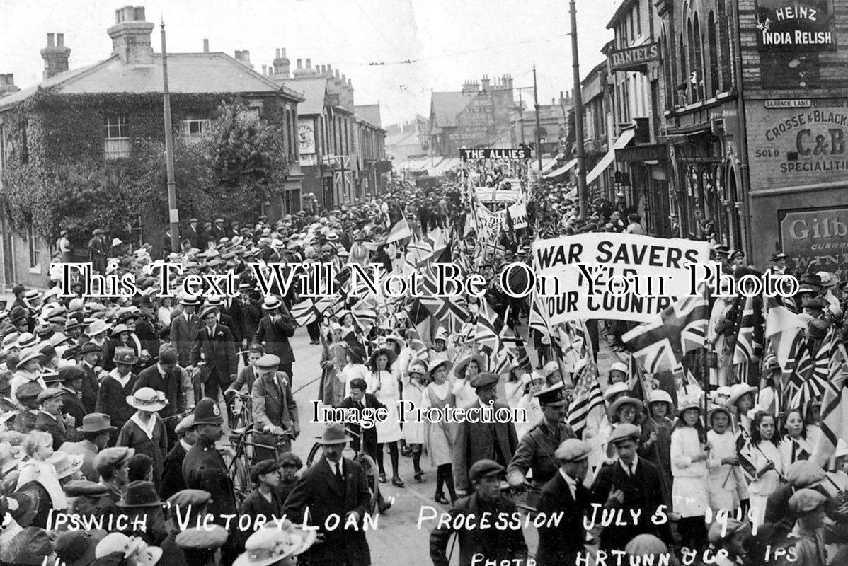 SF 403 - Victory Loan Procession, Barrack Corner, Ipswich, Suffolk 1919