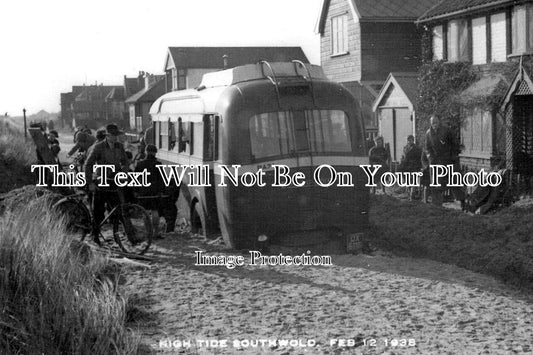 SF 4114 - High Tide At Southwold, Eastern Counties Bus, Suffolk 1938