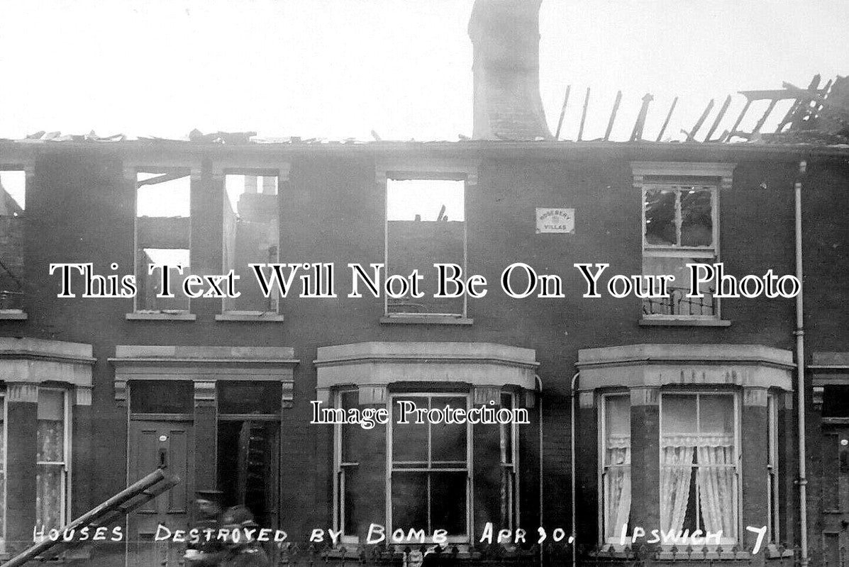 SF 4142 - Houses Destroyed By Bomb, Ipswich, Suffolk WW1