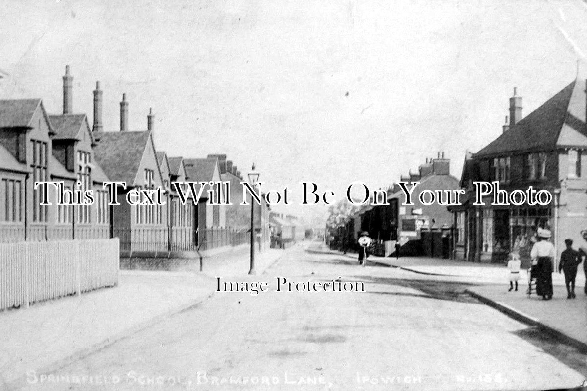 SF 446 - Springfield School & Bramford Lane, Ipswich, Suffolk c1912