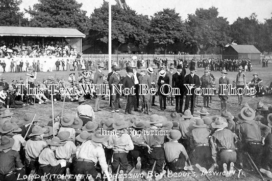 SF 458 - Lord Kitchener Addressing Boy Scouts, Portman Road, Ipswich, Suffolk