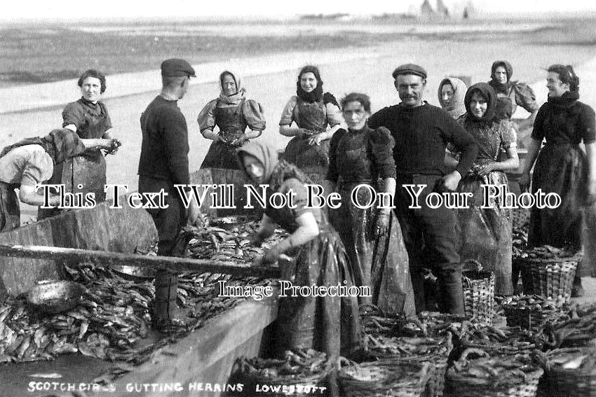 SF 647 - Scotch Girls Gutting Herrings, Lowestoft, Suffolk