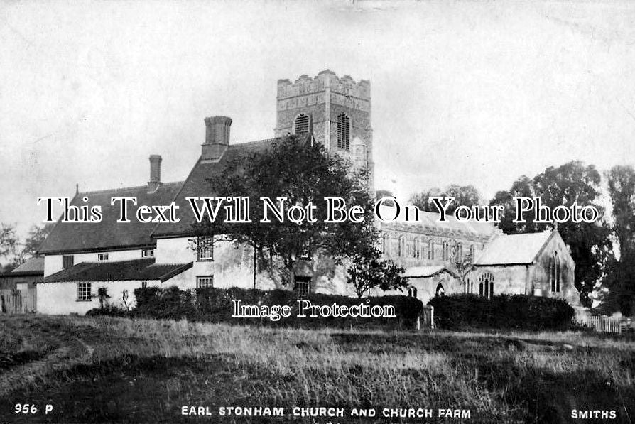 SF 895 - Church & Church Farm, Earl Stonham, Suffolk c1920