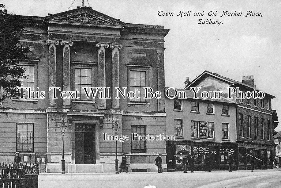 SF 951 - Town Hall & Old Market Place, Sudbury, Suffolk c1913