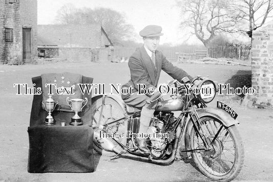 SH 208 - Les Greenfield, Motor Cycle Champion, Oswestry, Shropshire c1926