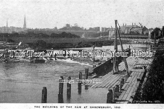 SH 23 - Building The Dam At Shrewsbury, Shropshire