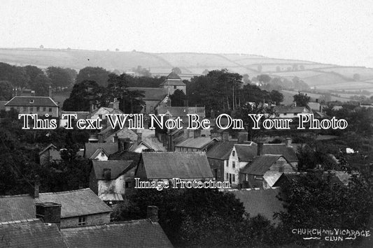 SH 376 - Church & Vicarage, Clun, Shropshire