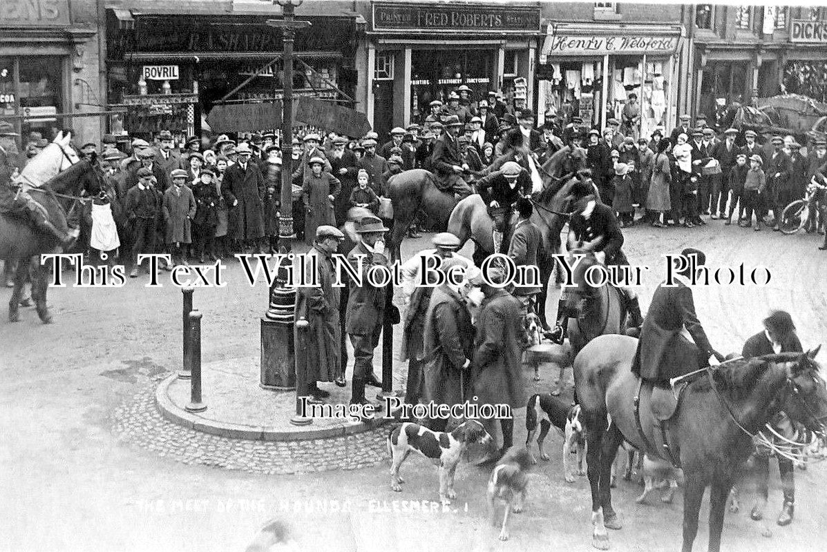 SH 705 - Meet Of Hounds, Ellesmere, Shropshire c1915