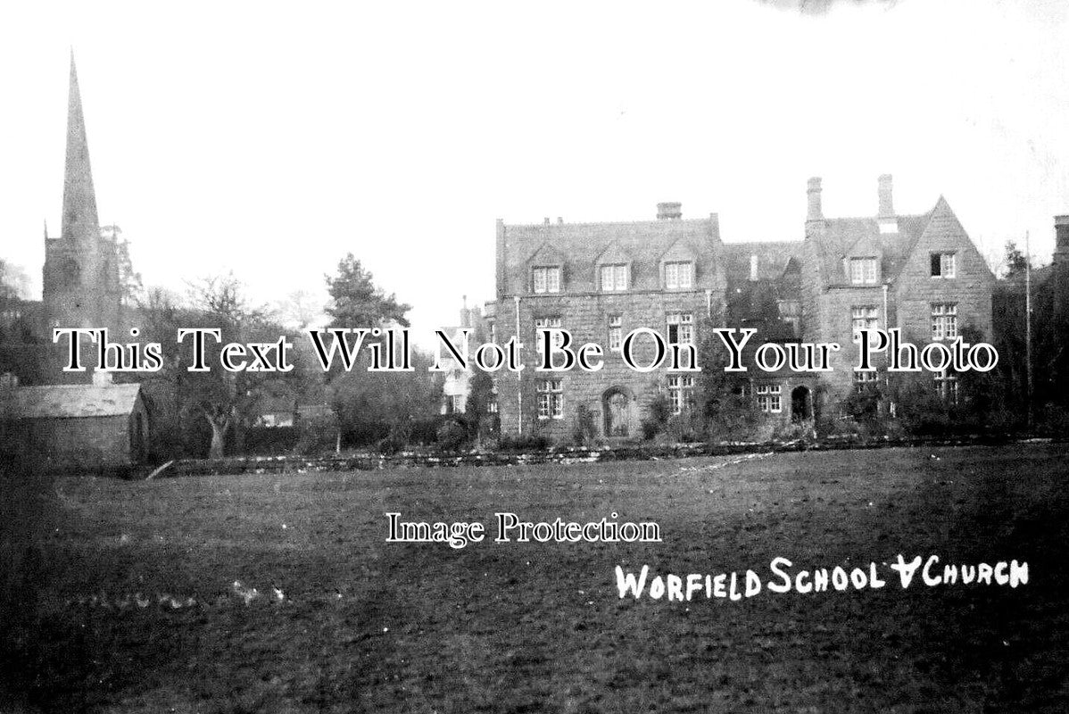 SH 748 - Worfield School & Church, Shropshire c1926