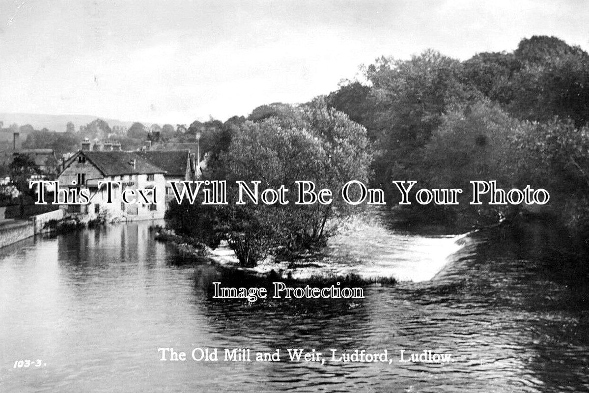 SH 888 - The Old Mill & Weir, Ludford, Ludlow, Shropshire c1928