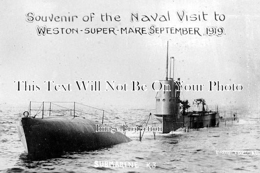 SO 103 - Weston Super Mare, Somerset Naval Visit, Submarine K3 1919