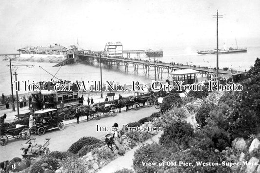SO 1207 - View Of Old Pier, Weston Super Mare, Somerset c1916