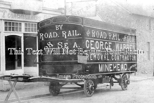 SO 1232 - Removal Van Of George Warren, Minehead, Somerset c1905
