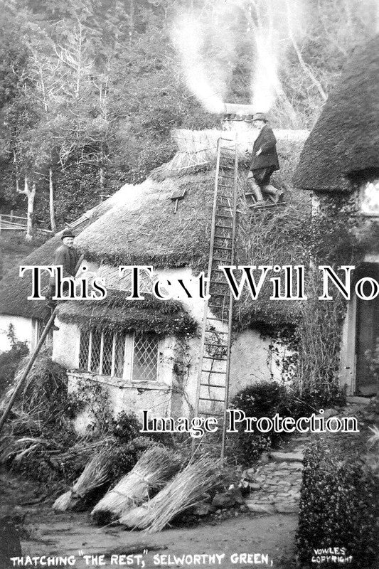 SO 1282 - Thatching The Rest, Selworthy Green, Somerset c1910