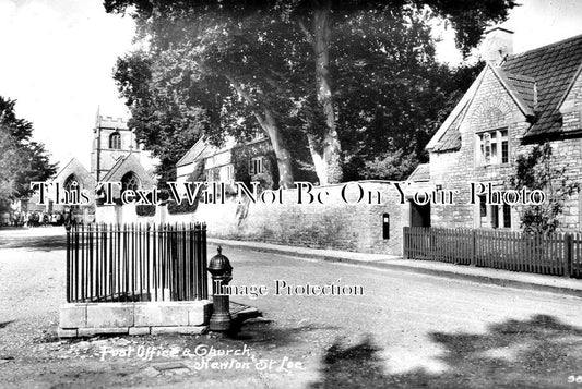 SO 1366 - Church & Post Office, Newton St Low, Somerset c1934