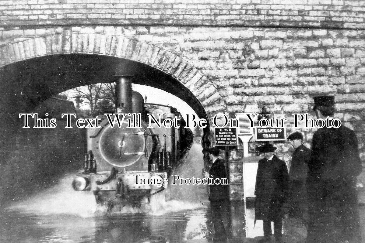 SO 1414 - Langport Railway Station Flood, Somerset c1910