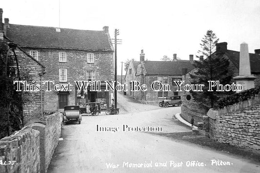 SO 1609 - War Memorial & Post Office, Pilton, Somerset c1932