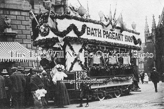 SO 1638 - Decorated Tram Car, Bath Pageant, Somerset c1909