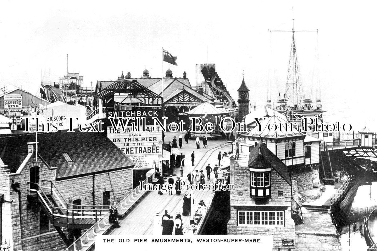 SO 1644 - The Old Pier Amusements, Weston Super Mare, Somerset c1911