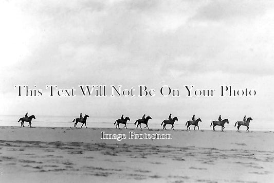 SO 1682 - String Of Ponies On Minehead Beach, Somerset