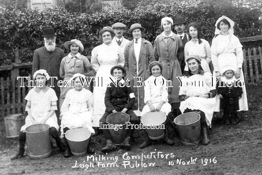 SO 2882 - Milking Competitors, Leigh Farm, Publow, Somerset 1916