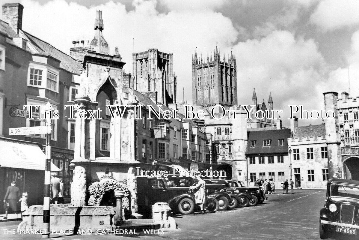 SO 3020 - The Market Place & Cathedral, Wells, Somerset