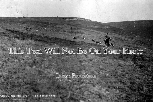 SO 39 - Oare Hunt, Crossing The Open Hills, Somerset 1913