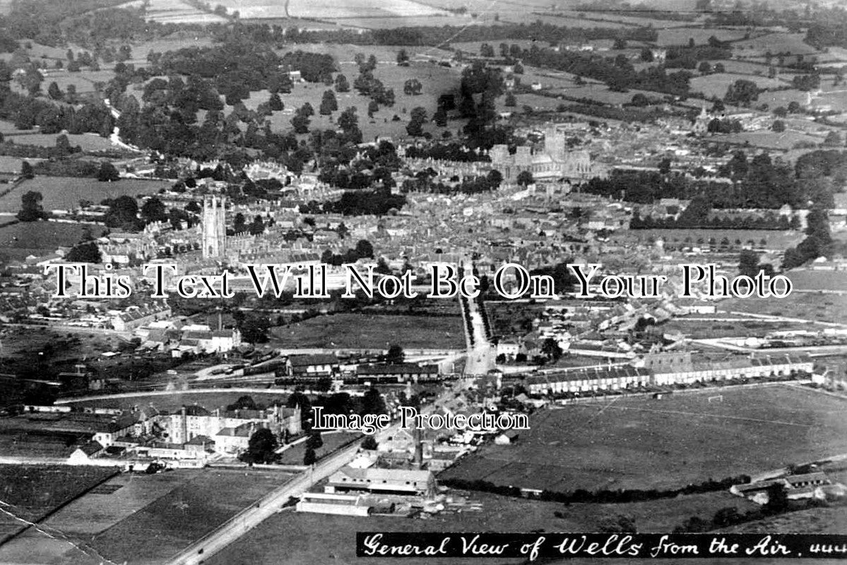 SO 495 - Wells From The Air, Somerset c1920
