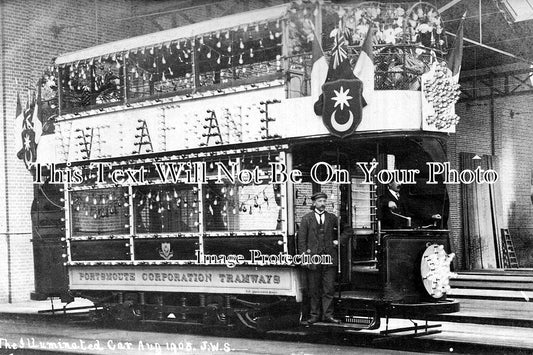 SP 131 - The Illuminated Car Portsmouth & Southsea, Hampshire 1905