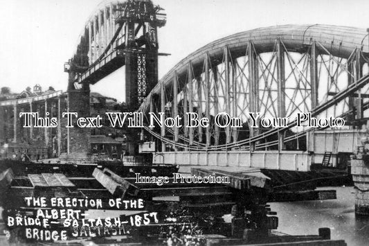 SP 271 - Erection Of The Albert Bridge, Saltash, Cornwall 1857