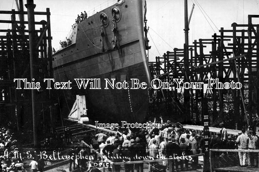 SP 328 - H.M.S. Bellerophon Gliding Down The Stocks