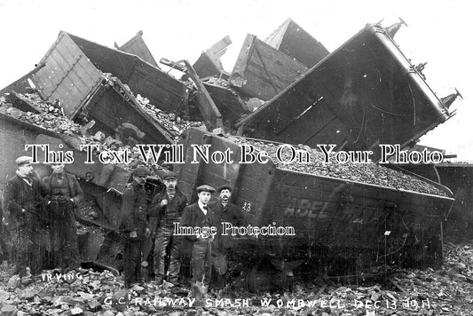 SP 593 - Railway Smash At Wombwell, Yorkshire 1911