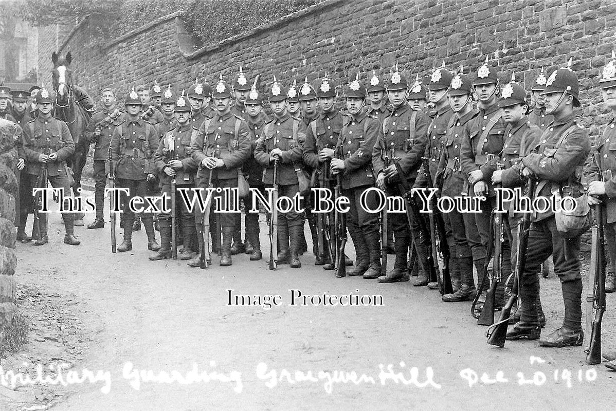 SP 637 - Troops Guarding Graegwen Hill, Coal Strike, Wales 1910