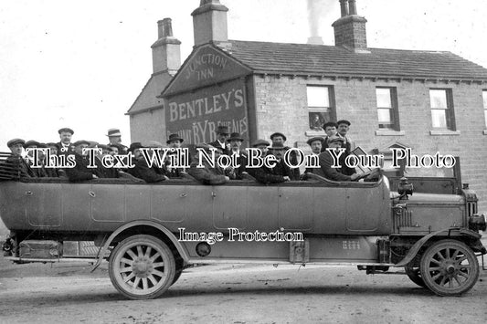 SP 756 - Charabanc At Junction Inn, Clayton West, Yorkshire