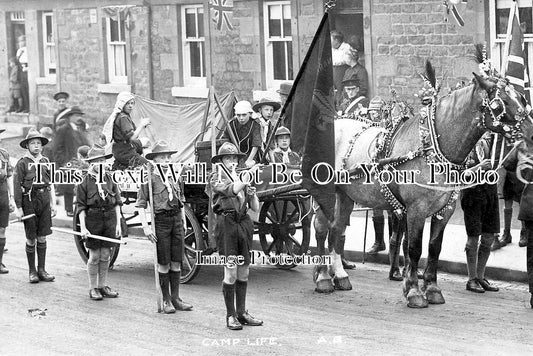 SP 803 - Decorated Horse Cart & Scouts, Lanark, Scotland 1924