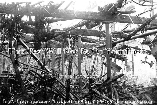 SP 820 - Fire At Clover Greaves Mill, Calverley, Yorkshire 1909