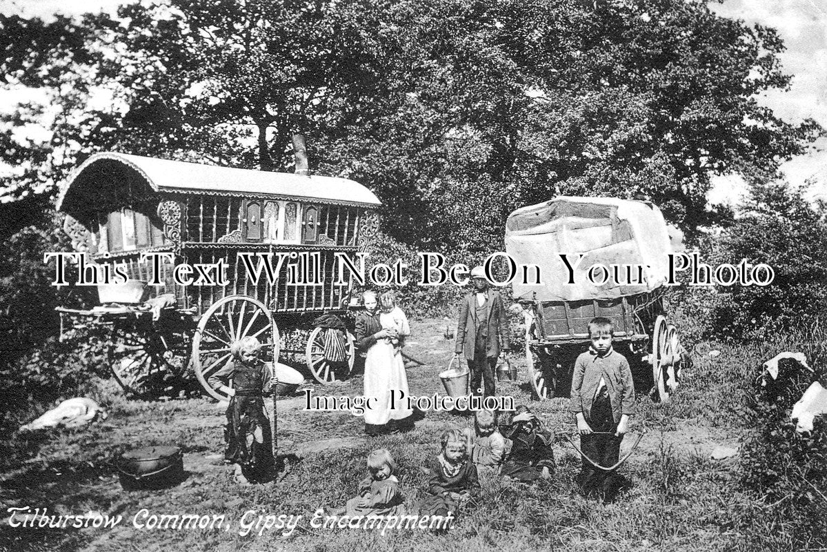 SP 861 - Gypsy Encampment At Tilburstow Common, Surrey c1909