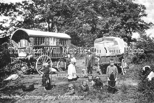SP 861 - Gypsy Encampment At Tilburstow Common, Surrey c1909