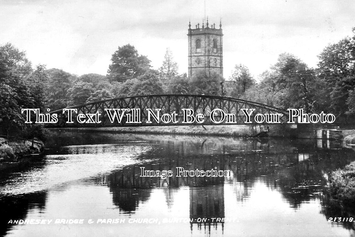 ST 1019 - Andressey Bridge & Church, Burton On Trent, Staffordshire c1931