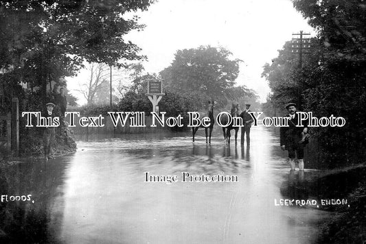 ST 1082 - Leek Road In Flood, Endon, Staffordshire