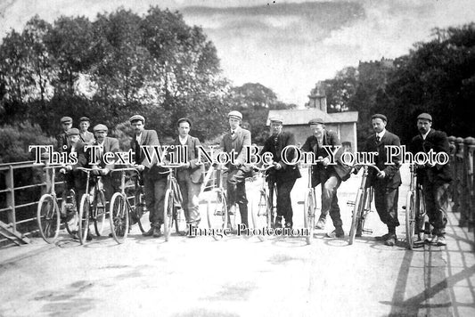 ST 1158 - Barton Under Needwood Cyclists, Walton Bridge, Staffordshire c1907
