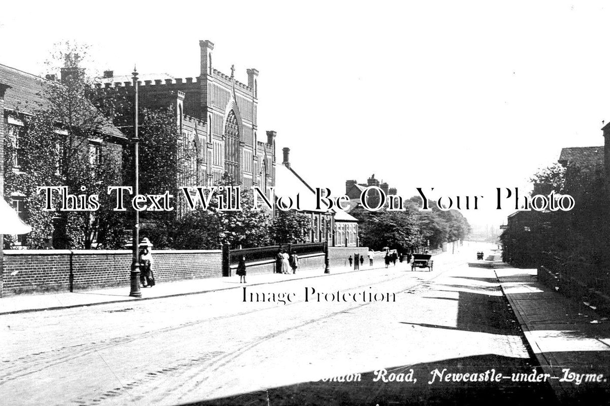 ST 1392 - London Road, Newcastle Under Lyme, Staffordshire c1921