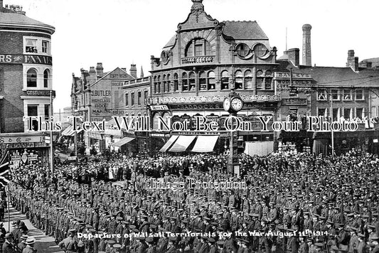 ST 1546 - Departure Of Walsall Territorials, Staffordshire 1914 WW1