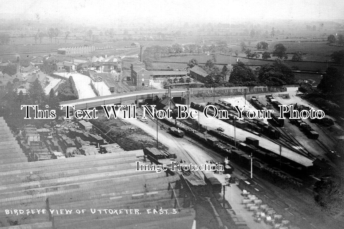 ST 1563 - Birds Eye View Of Uttoxeter, Staffordshire c1911